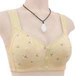 Bras for Older Women No Underwire Front Closure Comfort Senior Wireless Snap Closing Bra