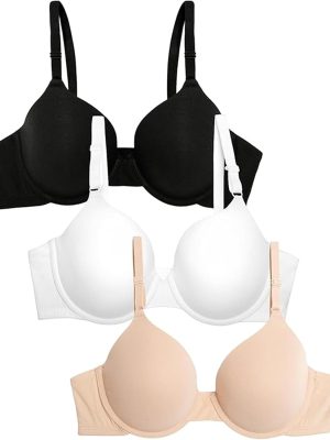 Women's Smooth Cotton T-Shirt Bra - Ultra-Soft, Flexible, and Invisible Under Tees