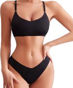 Bra and Panty Sets for Women Seamless Bralettes Lingerie Sexy Sets Comfortable Sports V Neck Bras Panty Thongs Sets