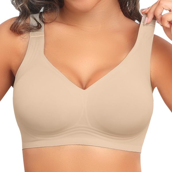 Womens Seamless Wireless Supportive Bra Push Up Comfort Soft No Underwire Full Coverage T-Shirt Bra