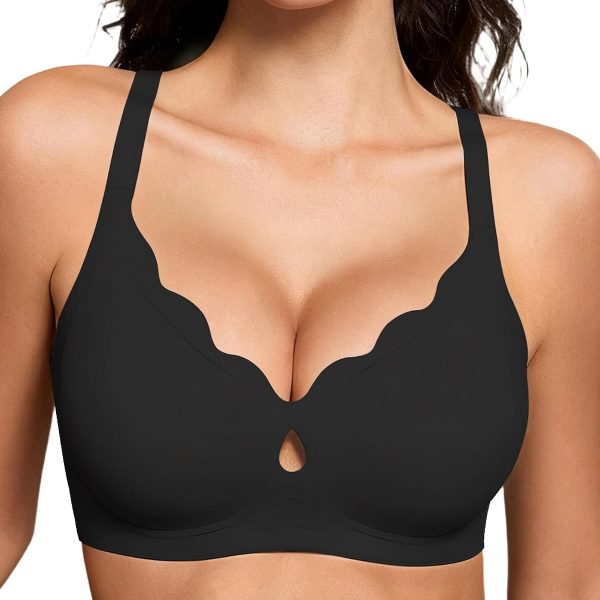 Bras for Women No Underwire Jelly Bras Wave Wireless Bras Seamless Full Coverage Bralettes Everyday Bras
