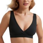 Maternity V Neck Nursing Bras - Wireless Sleep Breastfeeding Lounge Womens Pregnancy Bralette Comfy