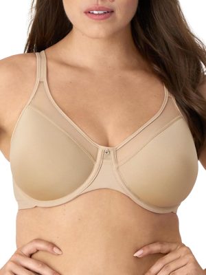 Women's Seamless Underwire Bra,  Smoothing Underwire Bras for Women, Convertible Straps, Ultra Light