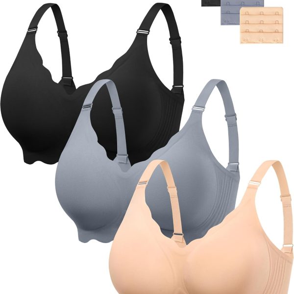 Seamless Bras Women Soft Jelly Push Up Wireless Bra Supportive V Neck No Underwire Comfort Tshirt Bralettes