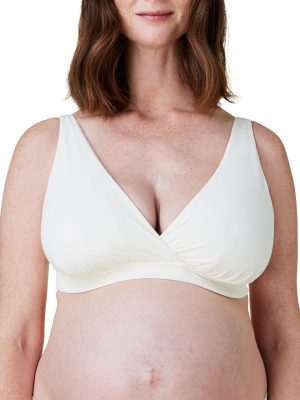 Ballet Seamless Crossover Maternity Nursing Bra, Comfortable Breastfeeding Bra