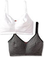 , , Wireless Nursing Bra for Women, Double-Layered Cups, One Hand Nursing Clasps, Adjustable Straps, 34B-44DDD