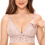 Women's Lace Nursing Bra Wirefree Padded Breastfeeding Maternity Bralette Cute