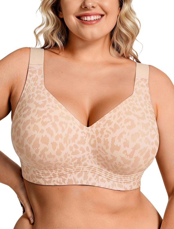 Womens Wireless Jelly Bra Plus Size Supportive Seamless Bras Full Coverage Push Up Comfortable No Underwire Tshirt Bras