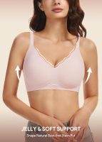 Jelly Bras for Women No Underwire 3PCS Comfort Wireless Push Up Bras Seamless Scalloped Lift Everyday Bralettes