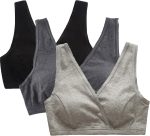 3 Pack Maternity Nursing Sleep Bra Breastfeeding Cotton Bralette