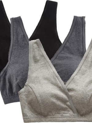 3 Pack Maternity Nursing Sleep Bra Breastfeeding Cotton Bralette